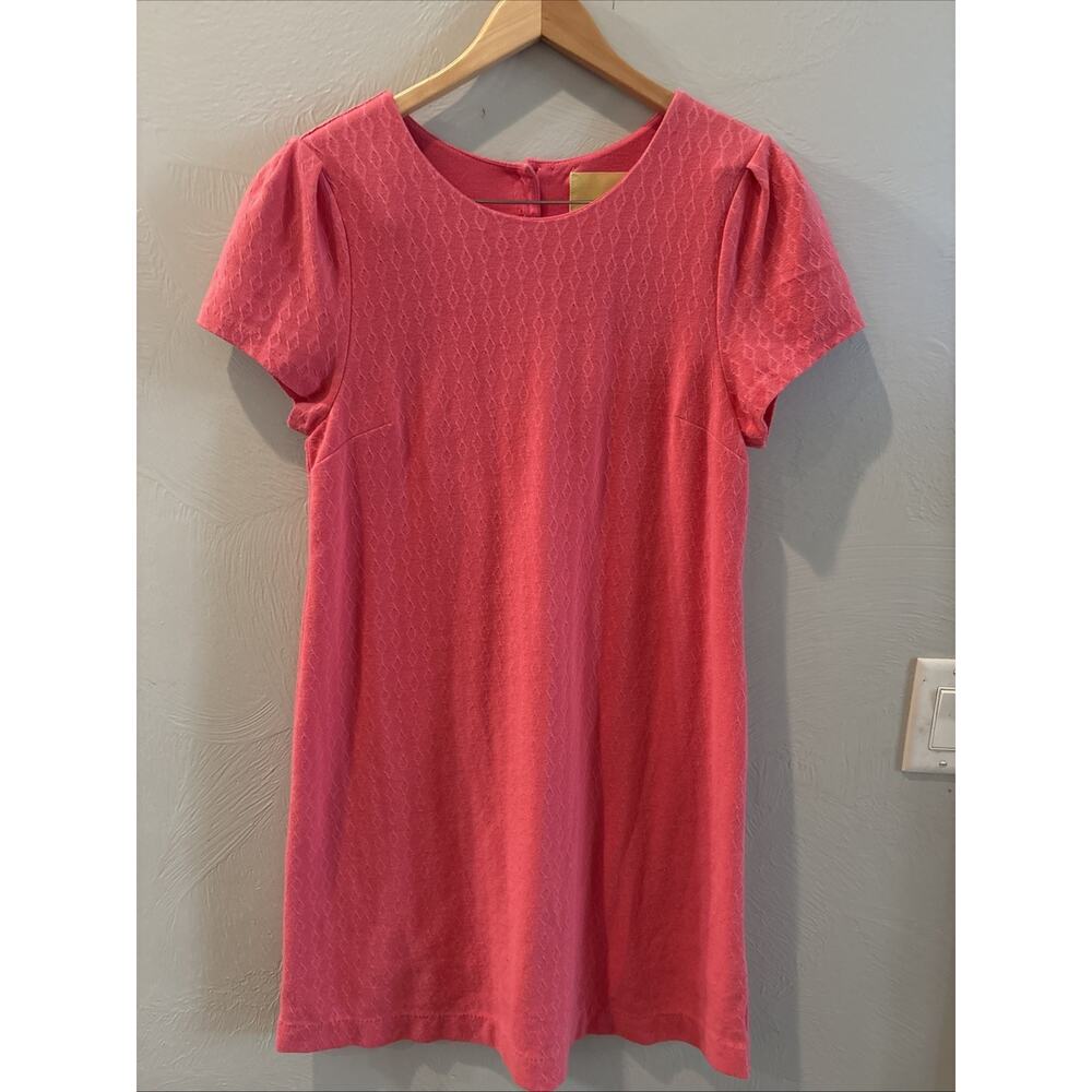 Maeve Anthropologie Shift Dress Size Medium Women's Coral Short Sleeve Preppy